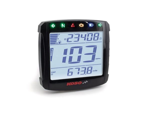 Tachometer XR-S 01 KOSO Digital universal Speed / ODO / TRIP / TIME / FUEL blau beleuchtet E-Prüfzeichen für Baja Retro RT, Baotian BT49QT-6A4 Benelli Bj. 01 - 2010