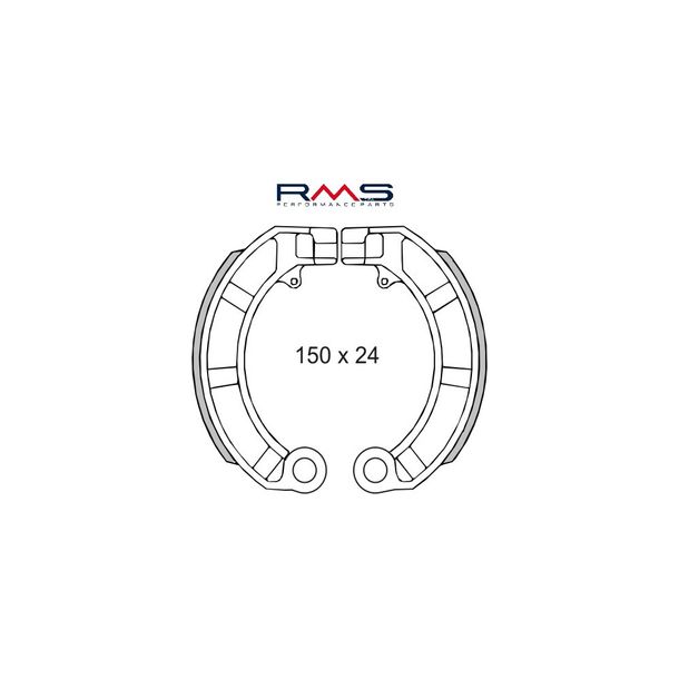 Mâchoires de frein arrière RMS de frein à tambour pour Vespa PX 80-200 - 150x24mm