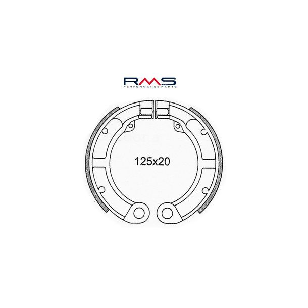 Brake shoes rear drum brake RMS for Vespa V50 V5A1T - 125x20mm