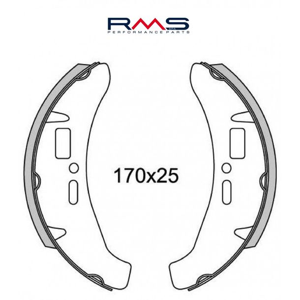 Mâchoires de frein arrière RMS de frein à tambour pour Vespa Cosa 125-150 - 200 - 170x25mm