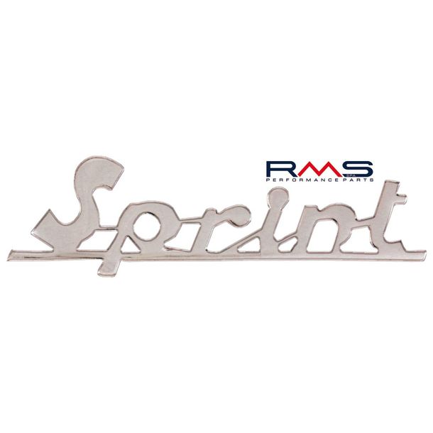 Emblème / logo "Sprint" pour Vespa Sprint 150-2 broches d'espacement trou 80x24mm 65mm