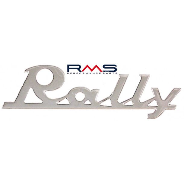 Emblem / lettering 'Rally' for Vespa 180-200 Rally - 2 pins 90x30mm Hole spacing 65mm