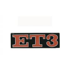 Emblema / logotipo "ET3" para Vespa 125 ET3 - negro / rojo - 2 pines 85x26mm
