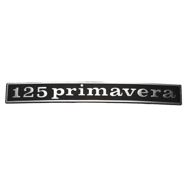 Emblema «125 primavera» per Vespa Primavera 125 - 2 perni 147x17 mm interasse fori 110mm