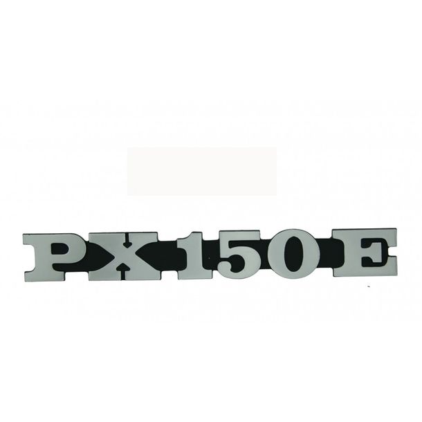 Emblem / lettering 'PX 150 E' for Vespa PX sidepanel 150-2 pins 158x20mm hole spacing 105mm