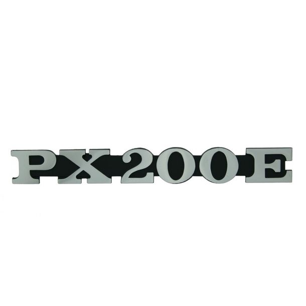 Emblème / logo "PX 200 E" pour Vespa PX 200 Panneau latéral - 2 broches d'espacement trou 162x20mm 105mm