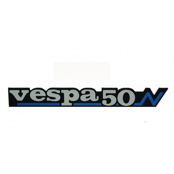 Emblème / logo "Vespa 50 N" bleu pour Vespa 50 N V5A1T - 3 broches 170x21mm