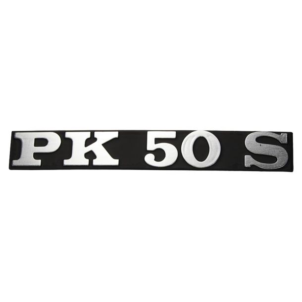 Emblem / signature 'PK 50 S' for Vespa PK50 / S side panel - Lochbstand 80mm