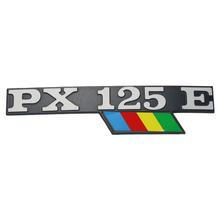 Emblem / Schriftzug "PX 125 E" 135x33mm, Lochabstand 105mm, bunt für Lusso PX Modelle