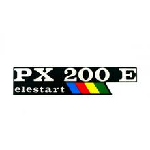 Emblème / logo "PX Elestart 200 E" pour Vespa PX 200 E - 2 broches d'espacement trou 135x33mm 105mm