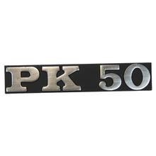 Emblém / Nápis "PK 50" boční kryt pro modely Vespa PK 50 - 95x17mm 2 kolíky Rozteč děr 80mm
