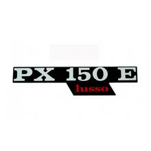 Emblem / Nápis "PX 150 E lusso" boční kryt pro Vespa PX 150 Lusso - 2 kolíky, rozteč děr 105mn