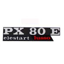 Emblém / Nápis "PX 80 E elestart lusso" Boční kryt PX 80 E Lusso - 2 piny Rozteč děr 105mm