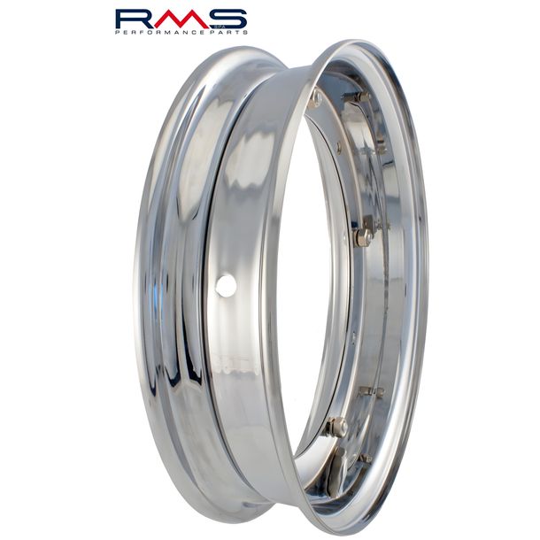 Rim divisé chrome RMS 2.10-10" pour Vespa 50-125 / PV / ET3 / PK / S / XL / XL2 / 125 GT-TS / GL 150 etc