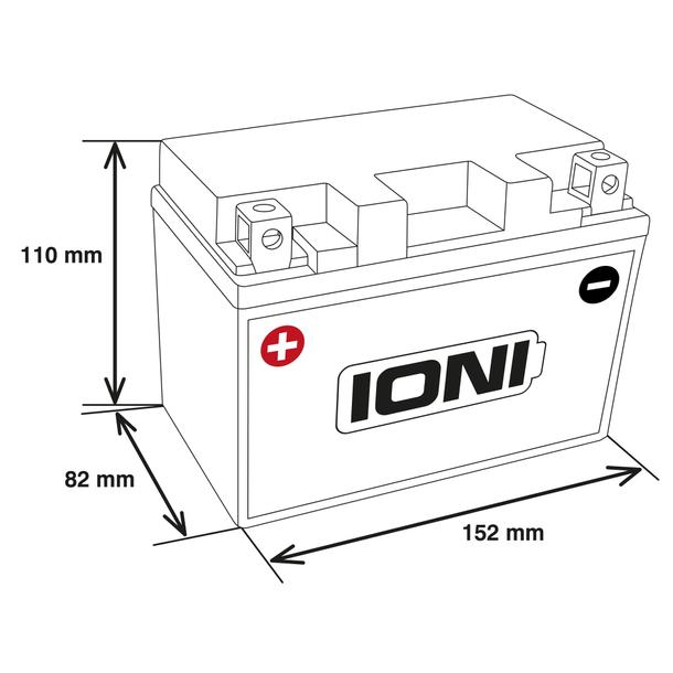 Batterie 12V 11,2Ah IONI AGM ITZ14-S Motorrad ähnl. YTZ14S-BS CTZ14S YTZ14-S – Bild 3