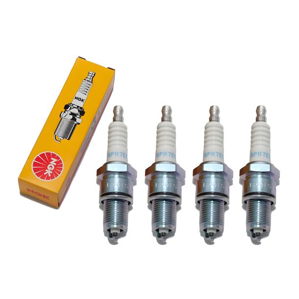 Zündkerzen Set NGK 4x BPR7ES Zündkerze entstört, 19,0mm Langgewinde Ø 14,0mm, 2023 / 97416