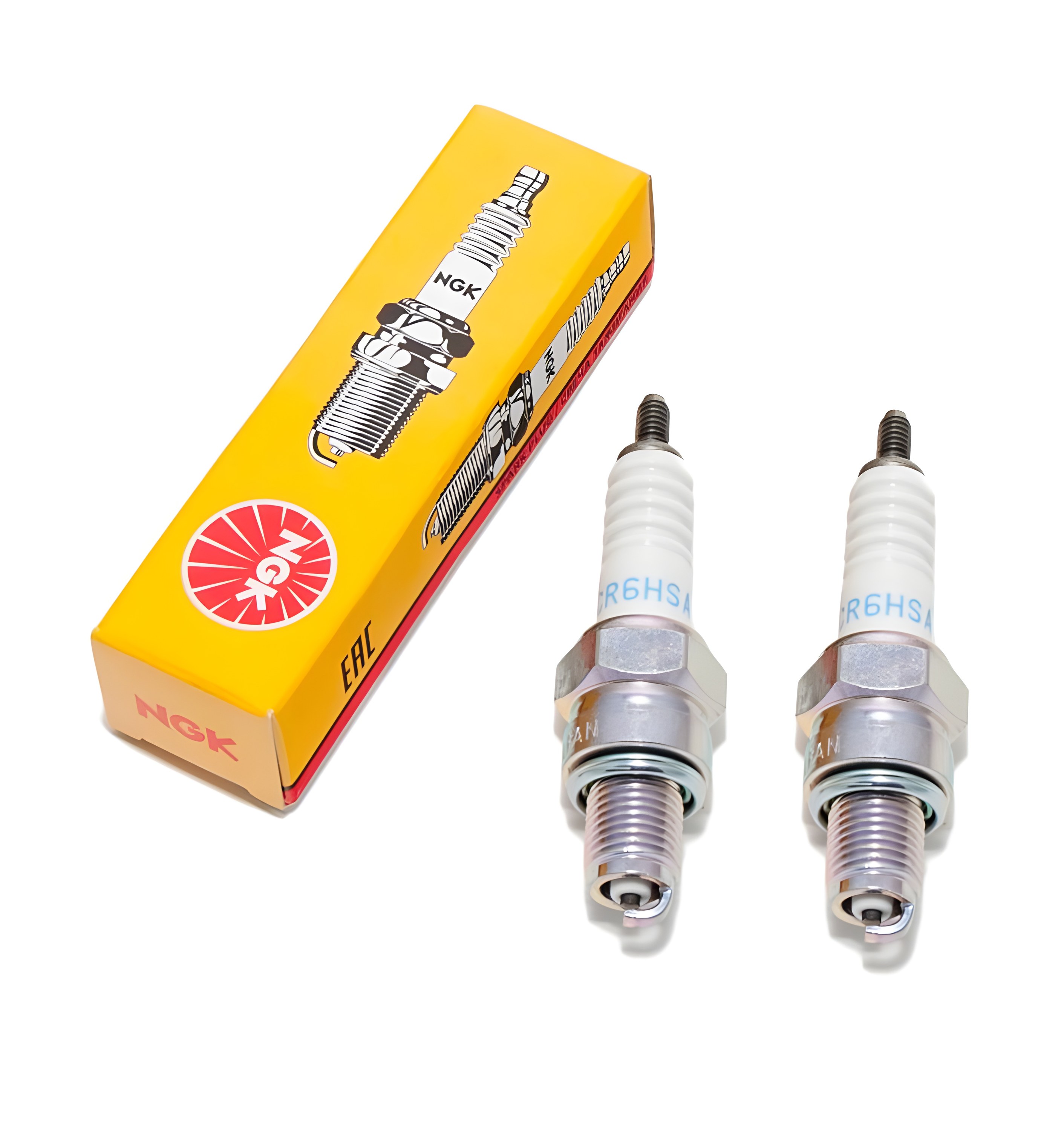 Zündkerzen Set NGK 2x CR6HSA entstört 12,7mm Kurzgewinde Ø 10mm, 2983