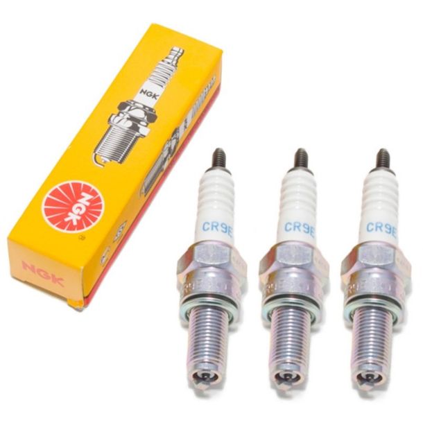 Bujías Juego NGK 3x CR9E bujía resistencia, 19,0mm rosca larga Ø 10,0mm, 5006 / 5995 / 6263