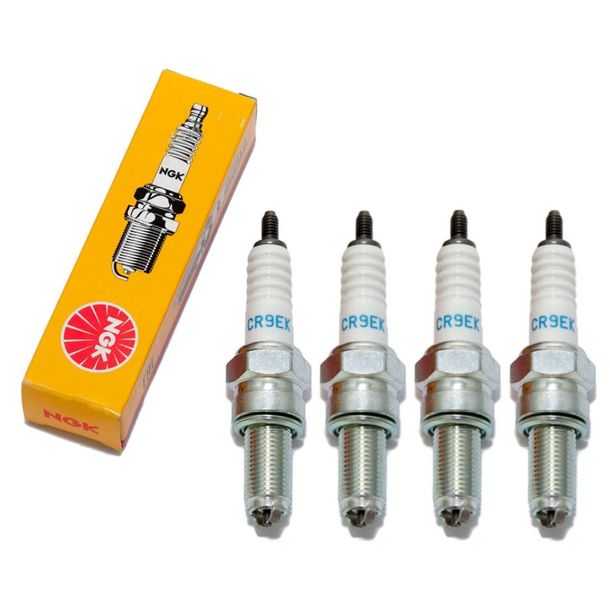 NGK 4x CR9EK bougie-onderdrukte, 19,0 mm lange draad, Ø 10,0 mm, 2-massa-elektrode, 4548/5600