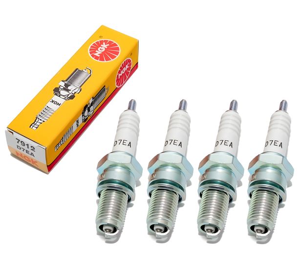 Spark plug set NGK 4x D7EA, 19,0mm long thread Ø 12,0mm, 7912