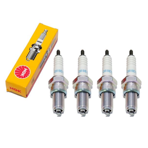 Bundle] Spark plug set NGK 4x DR8ES-L resistor, 19,0mm long thread