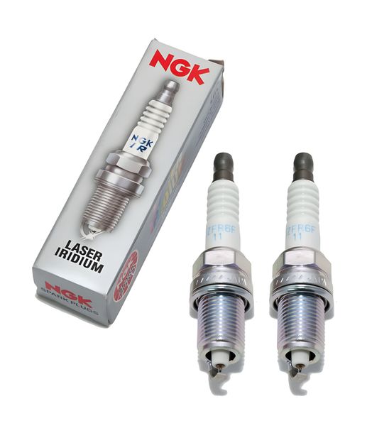 Spark plug set NGK 2x IZFR6F11 iridium resistor, 19,0mm long thread Ø 14,0mm, 4095