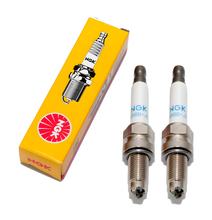 Conjunto de velas de ignição NGK 2x MAR8B-JDS vela de ignição com supressor de ruído, rosca longa de 19,0mm Ø 10,0mm eletrodo duplo, porca de conexão SAE fixa, 8765