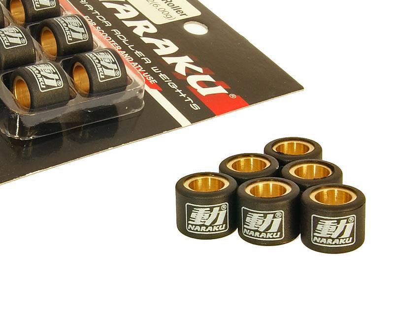 rodillos del variador variador Rolls 3,9 g 16x13mm Naraku HD para moto, scooters