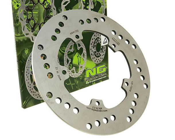 Brake disc NG 130 - 199/97/4mm 5 holes for Piaggio Sfera Restyling, Vespa Sprint 3V PX ET2 Gilera Runner VX DNA LX Hexagon LXT Quartz Fly Derbi
