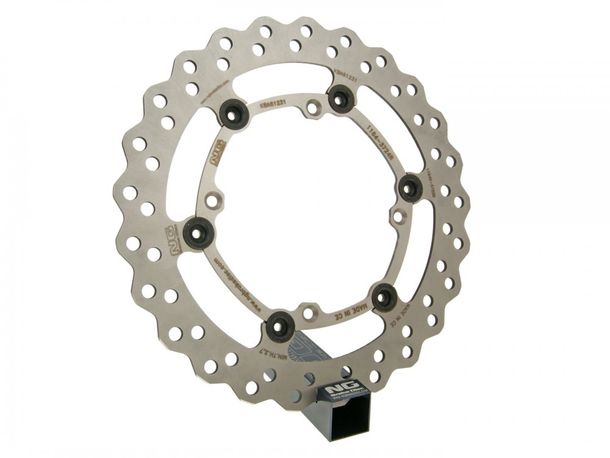 Disque de frein flottant ondulé NG 1164X - 260/120/3mm 4 trous pour Husqvarna SM S, Beta RR Supermotard TE 125 - 525 ccm construit entre 1998 et 2016