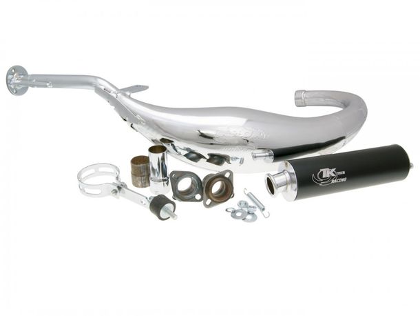 Kit turbo di scarico Carreras 80 cromato per Derbi D50B0, EBE, EBS