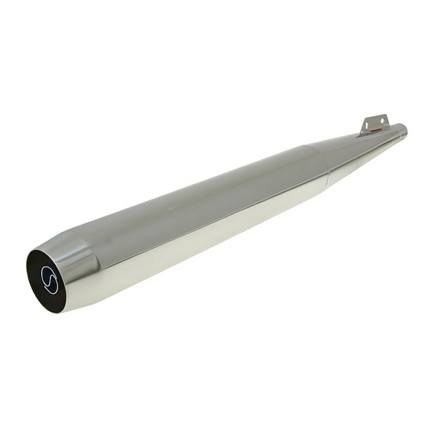 Auspuff Chrom 28mm Anschluss, 70mm Außendurchmesser für Puch Maxi