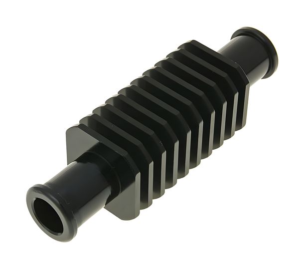 Durchlaufkühler / Minikühler Aluminium schwarz (30x103mm) 17mm Schlauchanschluss
