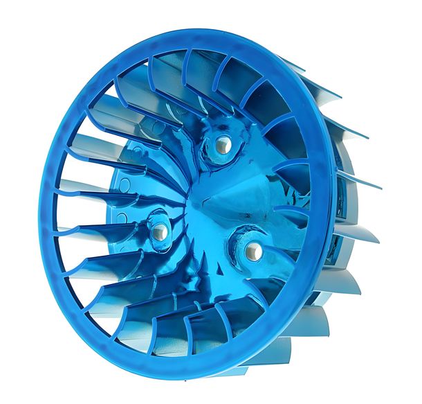 Blauw ventilatorwiel voor Minarelli liggend, Keeway, CPI, 1E40QMB