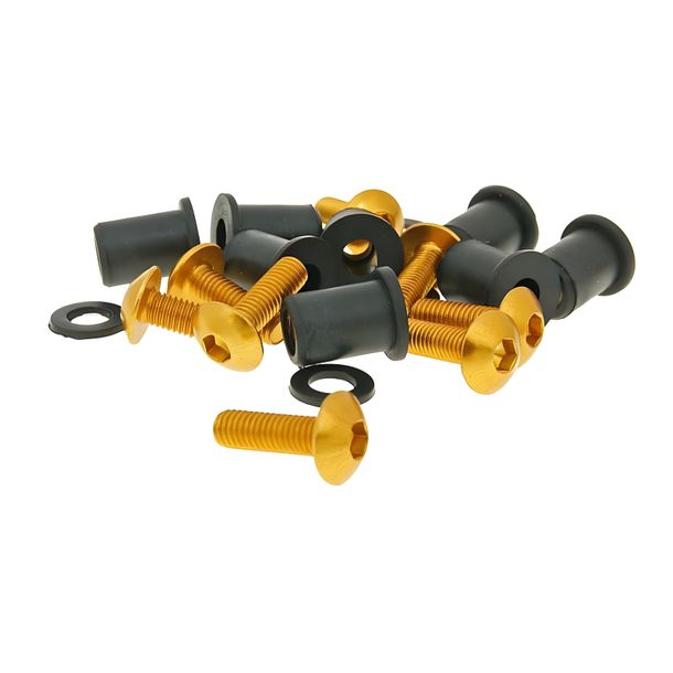 Viti in alluminio dadi Set M5x16 oro - 8 pezzi