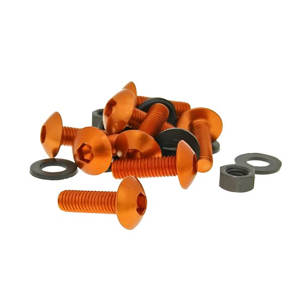 Aluschrauben Muttern Set M5x16 orange - 8 Stück