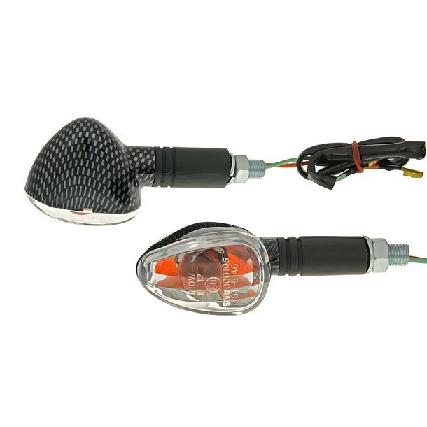 Blinker Set M10 Carbon-Look Doozy klar, lang