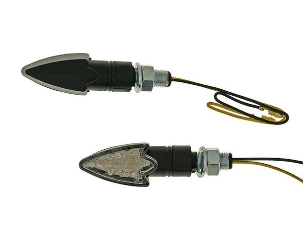 Set Frecce M10 LED Nero Freccia Vetro Chiaro