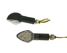 Blinker Set M10 LED schwarz Diamond Klarglas
