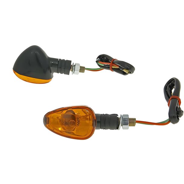 Blinker Set M10 schwarz Doozy orange, kurz