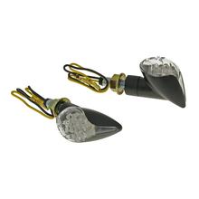 Blinker Set M8 LED schwarz Cone Klarglas