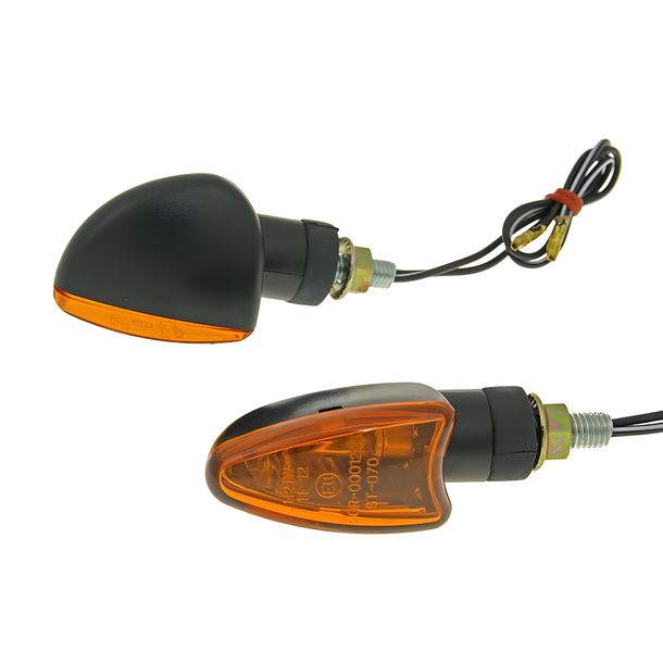 Blinker Set M8 schwarz Edge orange, kurz