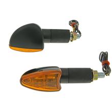 Blinker Set M8 schwarz Edge orange, lang