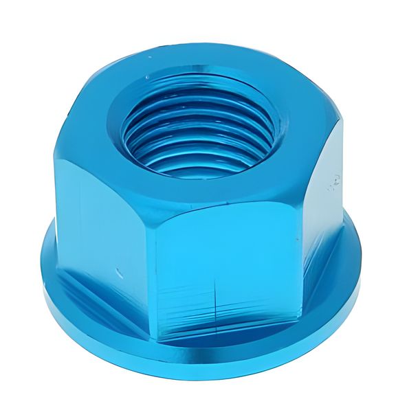 Tuerca eje rueda aluminio azul anodizado - M12x1,25