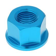 front wheel lock / axle nut aluminum blue anodized M12x1.25
