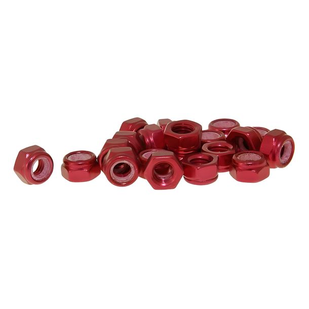 Rode aluminium moerenset - 20 stuks - M5