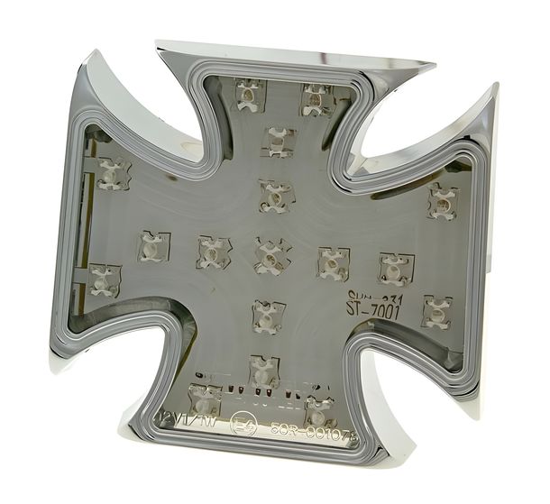 Rücklicht LED Klarglas Cross Custom Chrom universal
