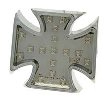Lanterna Traseira LED Cristal Transparente Cross Custom Cromado universal