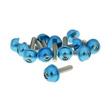 Schraubensatz 12 Stück Alu-Kappe blau - M5x20