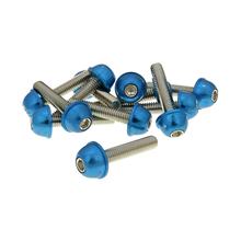 Schraubensatz 12 Stück Alu-Kappe blau - M6x30